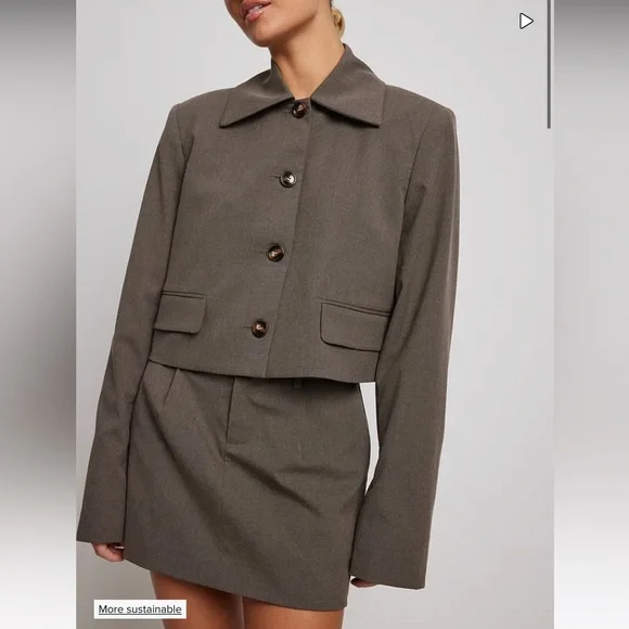 Josephine HJ x NA-KD Skirt Set - Tan/Gray